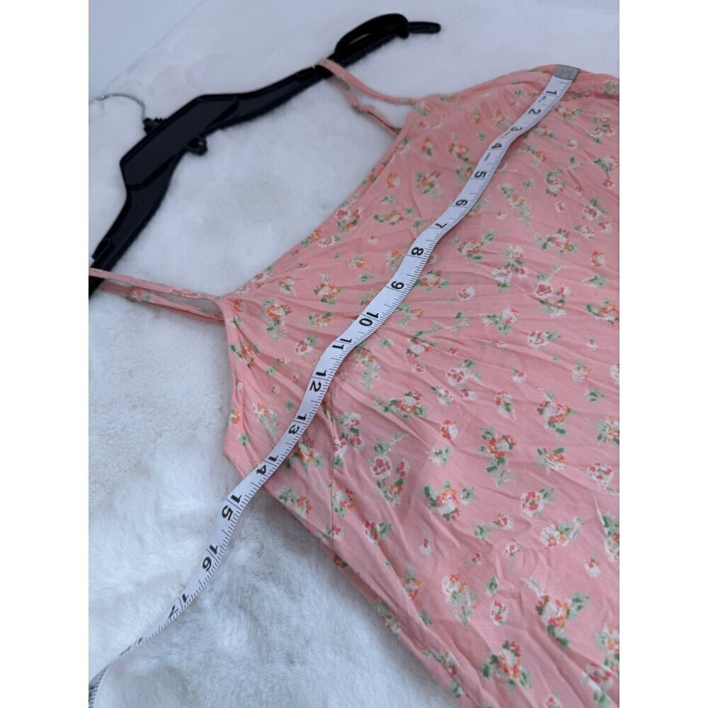 New Billabong Women's Size S Slip Midi Dress Shoulder Strap Floral Pink - Picture 3 of 11